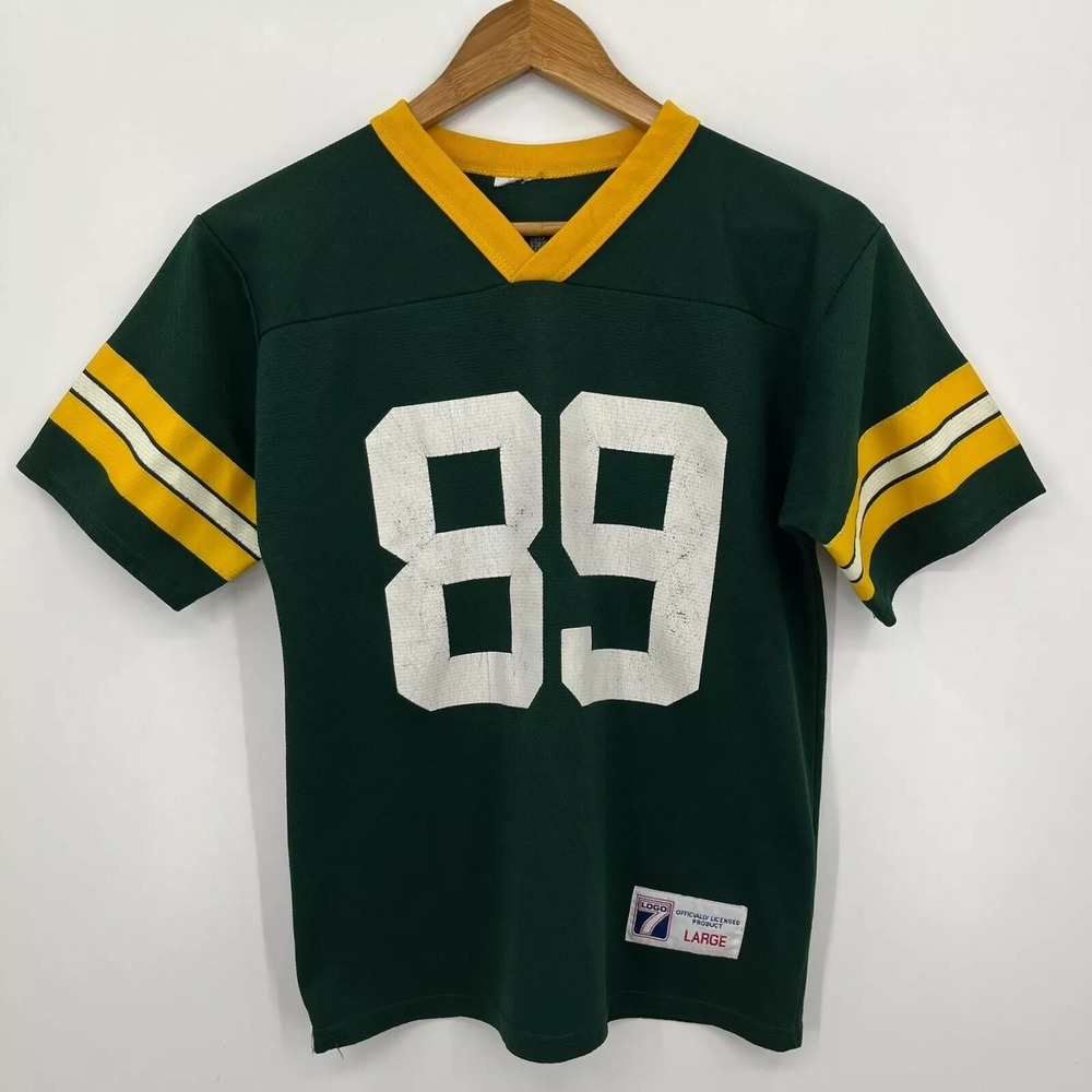 Vintage Logo 7 Green Bay Packers Mark Chmura #89 Jersey Kids Large Green